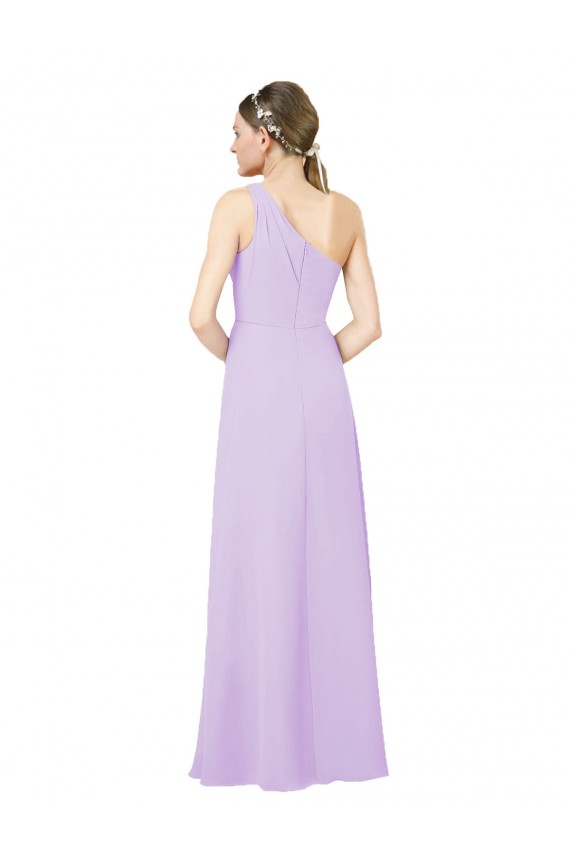 Grecian Inspired Simple One Shoulder Chiffon Formal Dress with Ruching