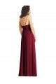 V-Neck Low Back Maxi Wrap Chiffon Formal Dress