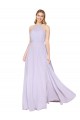 High Neck Halter Shirred Chiffon Formal Dress