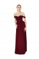 Shirred Sweetheat Neckline Off the Shoulder Long Chiffon Formal Dress