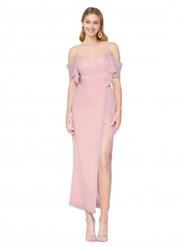 Mermaid Cold Shoulder Short Knee Length Chiffon Formal Dress