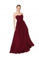 Draped Strapless Long A-Line Chiffon Formal Dress