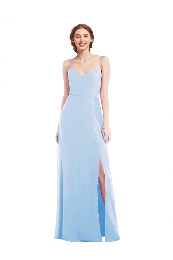 Tie Back Cutout Maxi Formal Dress with Front Slit