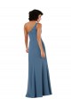 One Shoulder Chiffon Formal Dress with Skirt Slit and Accent Strap