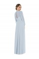 Strapless Chiffon Maxi Formal Dress with Puff Sleeve Blouson Overlay