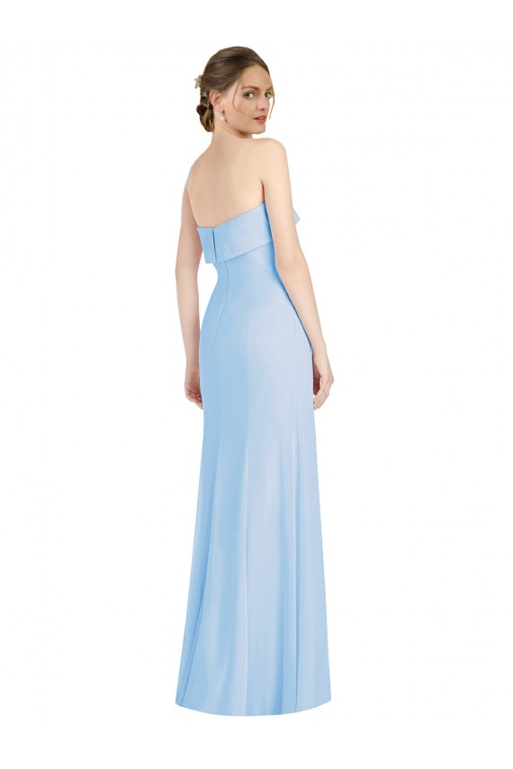 Strapless Trumpet Chiffon Formal Dress with Thigh high Slit