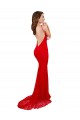 High Neck Long Lace Formal Dress with Open Back Straps