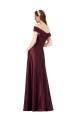 Long Off the Shoulder Satin Formal Dress with Thigh-high Slit