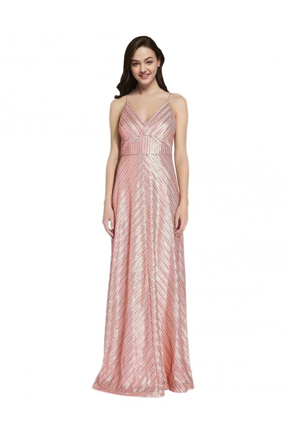 High Neck Low Back Sparkling Sequin Formal Dress