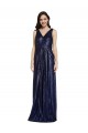 Long V-Neck Sparking Sequin Formal Dress with Low V-Back