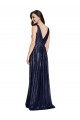 Long V-Neck Sparking Sequin Formal Dress with Low V-Back