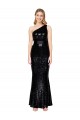 Draped One Shoulder Long Full Length Sequin Formal Dress
