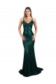 Fishtail Shaped V-Neck Open Back Long Sequin Formal Dress