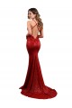 Low Back Mermaid V-Neck Long Sequin Formal Dress