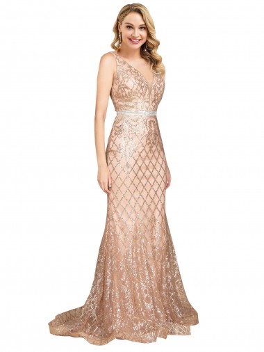 Sleek Long Mermaid Sparkling Sequin Formal Dress