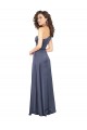 Draped Silky Satin Formal Dress with Tied Waist