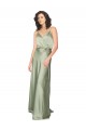 Silky Satin Formal Dress with Tied Waist