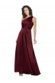 One Shoulder Silky Satin Formal Dress with Subtle Pleats
