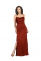 Floor-Length Silky Satin Formal Dress with Skirt Slit