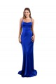 Open Back Cowl Neck Long Silky Satin Formal Dress