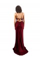 Cowl Neck Long Criss Cross Open Back Silky Satin Formal Dress