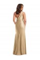 One Shoulder Asymmetrical Cowl Back Silky Satin Mermaid Formal Dress