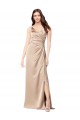 Silky Satin Formal Dress with Draped Surplice Bodice