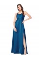 Cowl Neck Salky Satin Formal Dress