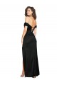 Fitted Sweetheart Neckline Silky Satin Formal Dress with Off the Shoulder Sleeves and High Slit