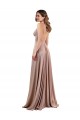 Long A-Line Plunge V-Neckline Spandex Formal Dress with Slit