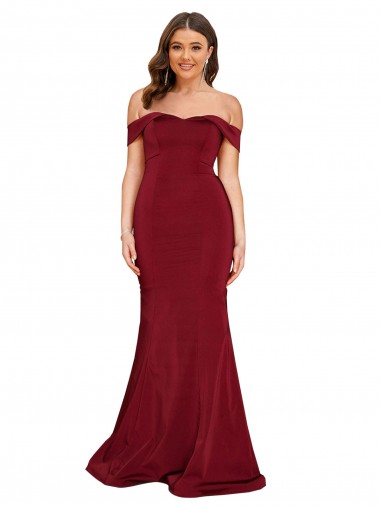 Off Shoulder Sleeves Sweetheart Neckline Long Spandex Formal Dress