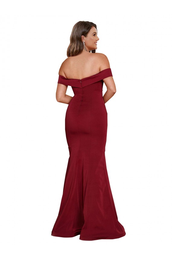 Off Shoulder Sleeves Sweetheart Neckline Long Spandex Formal Dress