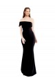 Asymmetrical Draped Off the Shoulder Banded Crepe Formal Dress