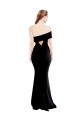 Asymmetrical Draped Off the Shoulder Banded Crepe Formal Dress