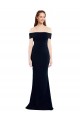 Off the Shoulder Fitted Crepe Formal Dress with Back Cut Out