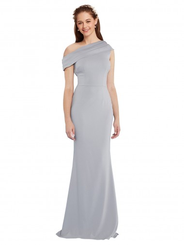Off the Shoulder Asymmetrical Mermaid Crepe Formal Dress