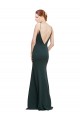 Deep V-Neck and Back Long Crepe Formal Dress
