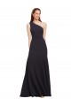 Fit and Flare Crepe Formal Dress with One Shoulder