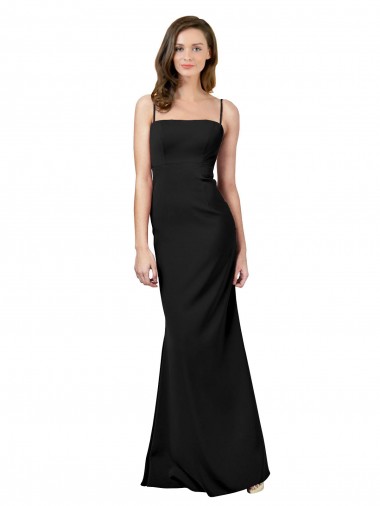 Fit and Flare Slim Crepe Formal Dress with Cutout Back