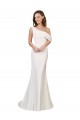 One Shoulder Crepe Formal Dress with Draped Off the Shoulder Strap
