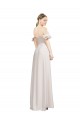 Double Ruffle Flounce Sleeves Crepe Formal Dress with Slit