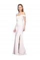 Criss Cross Off the Shoulder Crepe Formal Dress with Side Slit