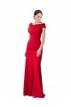 Sleeveless Ruched Crepe Mermaid Formal Dress with Off The Shoulder Detail