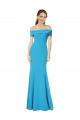 Off the Shoulder Crepe Formal Dress with Fitted Silhouette