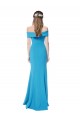 Off the Shoulder Crepe Formal Dress with Fitted Silhouette