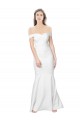 Mermaid Off the Shoulder Long Crepe Formal Dress with Low Back