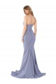 Long Strapless Sweetheart Sweep Train Crepe Formal Dress with Low Back