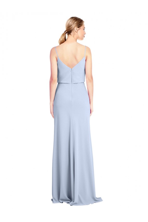 Feminine Cowl Neck Slim Floor Length Stretch Crepe Formal Dress