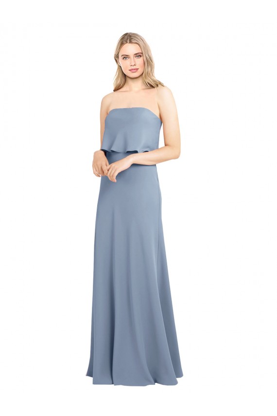 High Neck Sheath Sleeveless Stretch Crepe Formal Dress