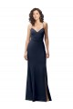 Sweetheart Fit and Flare Stretch Crepe Formal Dress with Side Slit and Strappy Back